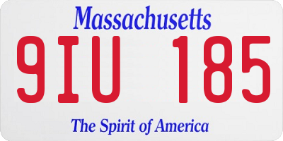 MA license plate 9IU185