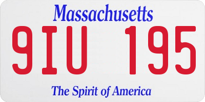 MA license plate 9IU195
