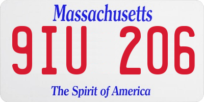 MA license plate 9IU206