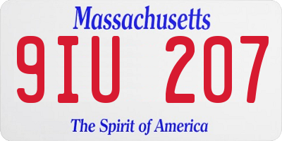 MA license plate 9IU207