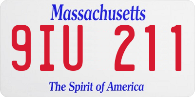 MA license plate 9IU211