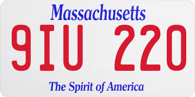 MA license plate 9IU220