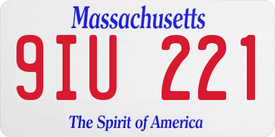 MA license plate 9IU221