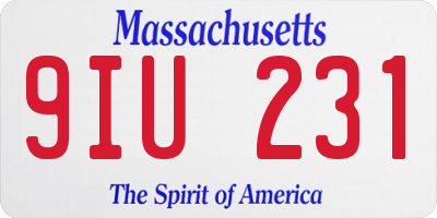 MA license plate 9IU231