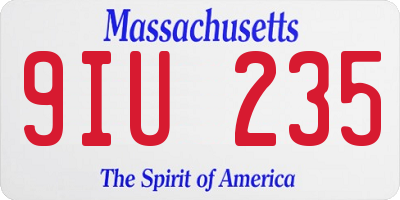 MA license plate 9IU235
