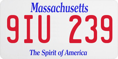 MA license plate 9IU239