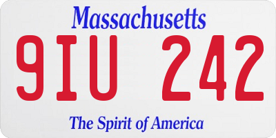MA license plate 9IU242