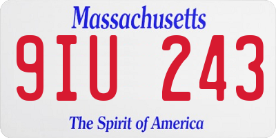 MA license plate 9IU243