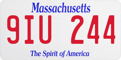 MA license plate 9IU244
