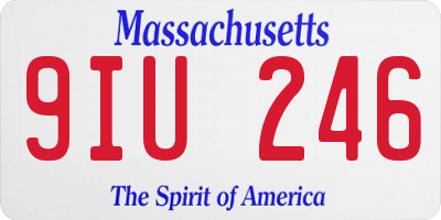 MA license plate 9IU246