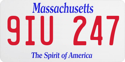 MA license plate 9IU247