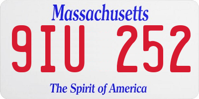 MA license plate 9IU252