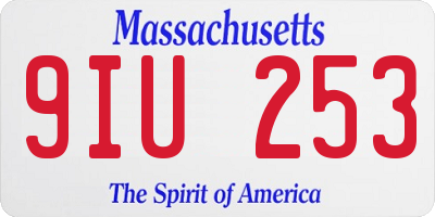 MA license plate 9IU253