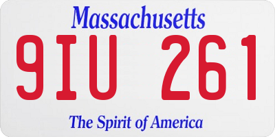 MA license plate 9IU261
