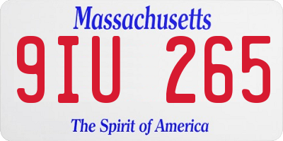 MA license plate 9IU265