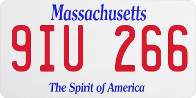 MA license plate 9IU266