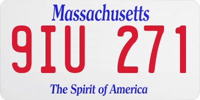 MA license plate 9IU271