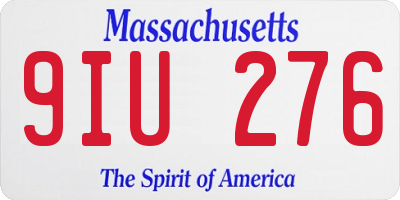 MA license plate 9IU276