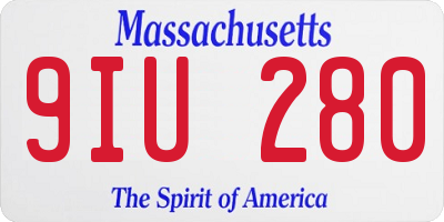 MA license plate 9IU280