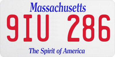 MA license plate 9IU286