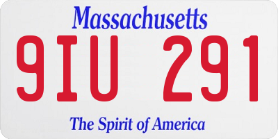 MA license plate 9IU291