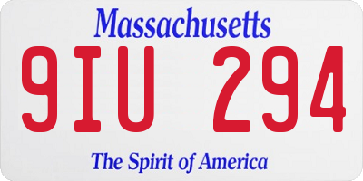 MA license plate 9IU294