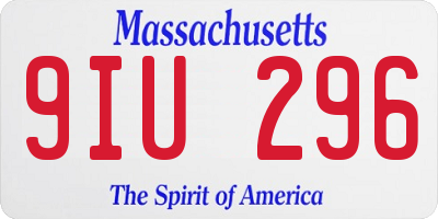 MA license plate 9IU296