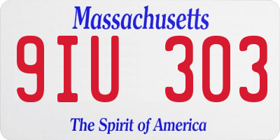 MA license plate 9IU303