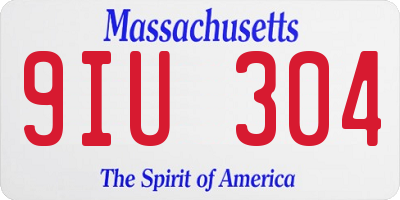 MA license plate 9IU304