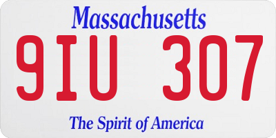 MA license plate 9IU307