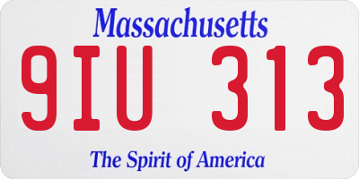 MA license plate 9IU313