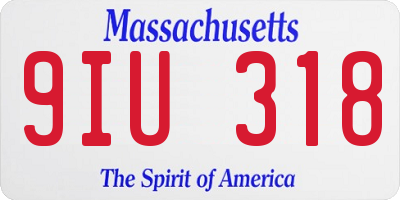 MA license plate 9IU318