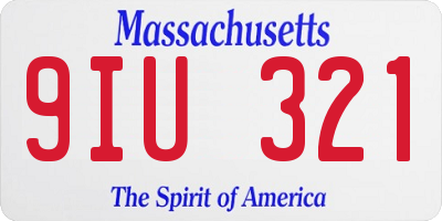 MA license plate 9IU321