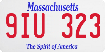 MA license plate 9IU323