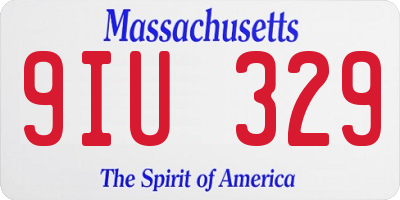 MA license plate 9IU329