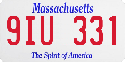 MA license plate 9IU331