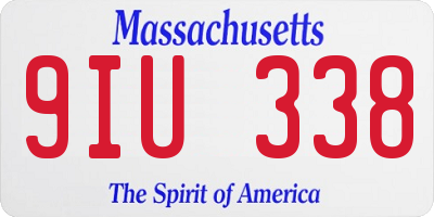 MA license plate 9IU338