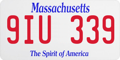 MA license plate 9IU339
