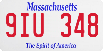 MA license plate 9IU348