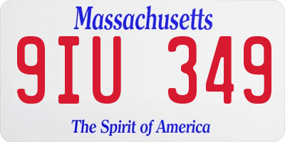 MA license plate 9IU349