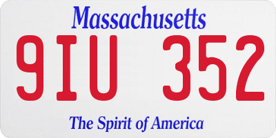 MA license plate 9IU352
