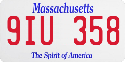 MA license plate 9IU358