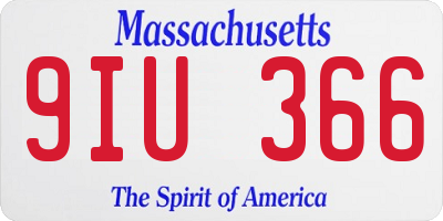 MA license plate 9IU366