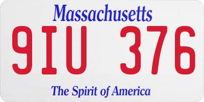 MA license plate 9IU376