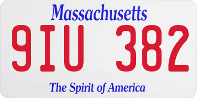 MA license plate 9IU382