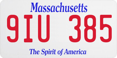 MA license plate 9IU385