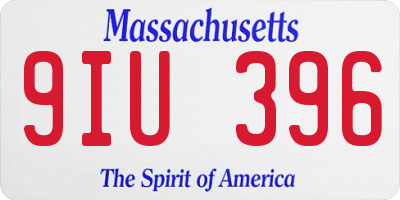 MA license plate 9IU396