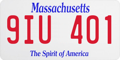 MA license plate 9IU401