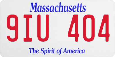 MA license plate 9IU404