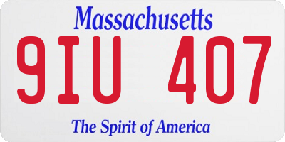 MA license plate 9IU407